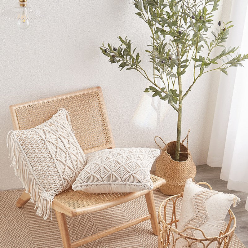 Hand-Woven Bohemian Throw Pillow Cushion